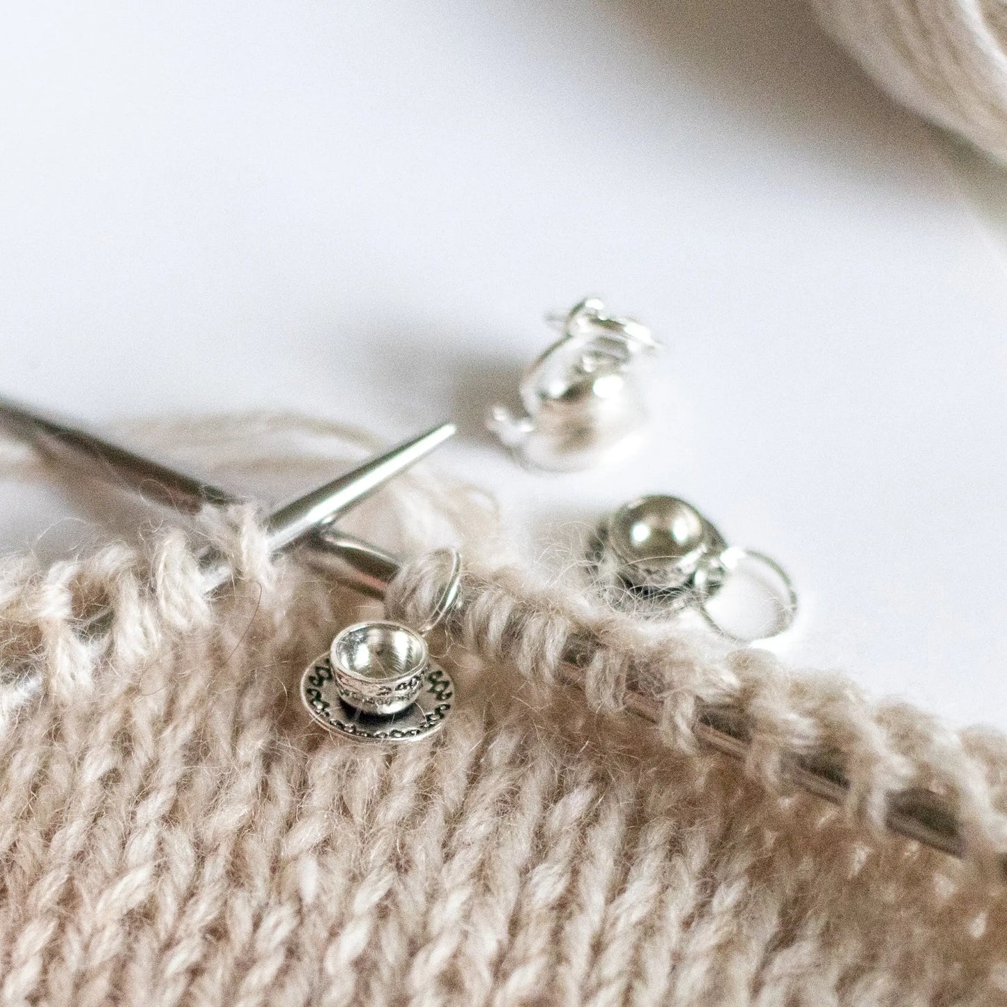 Tea for two- knittingmarkers set of 3pcs KNITS by cindy ekman