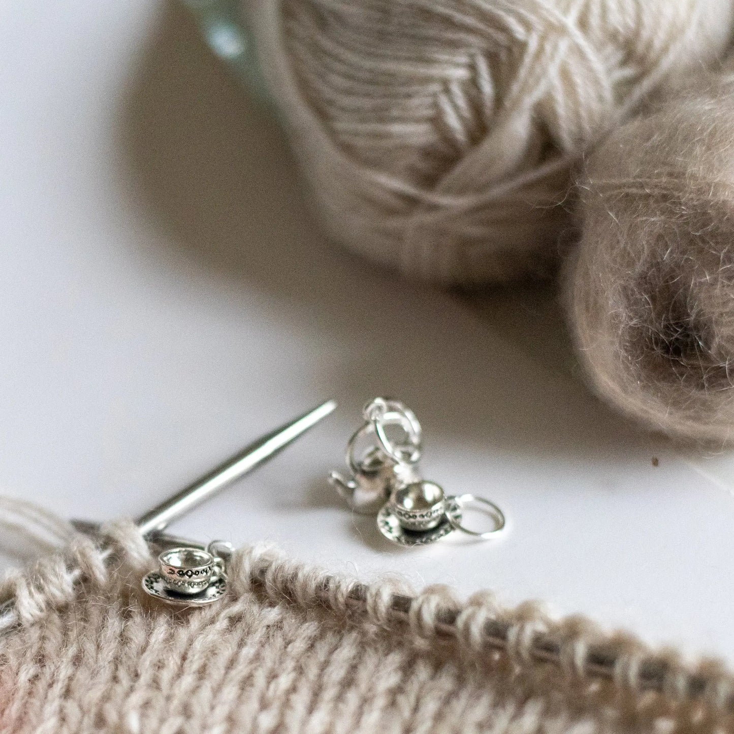 Tea for two- knittingmarkers set of 3pcs KNITS by cindy ekman