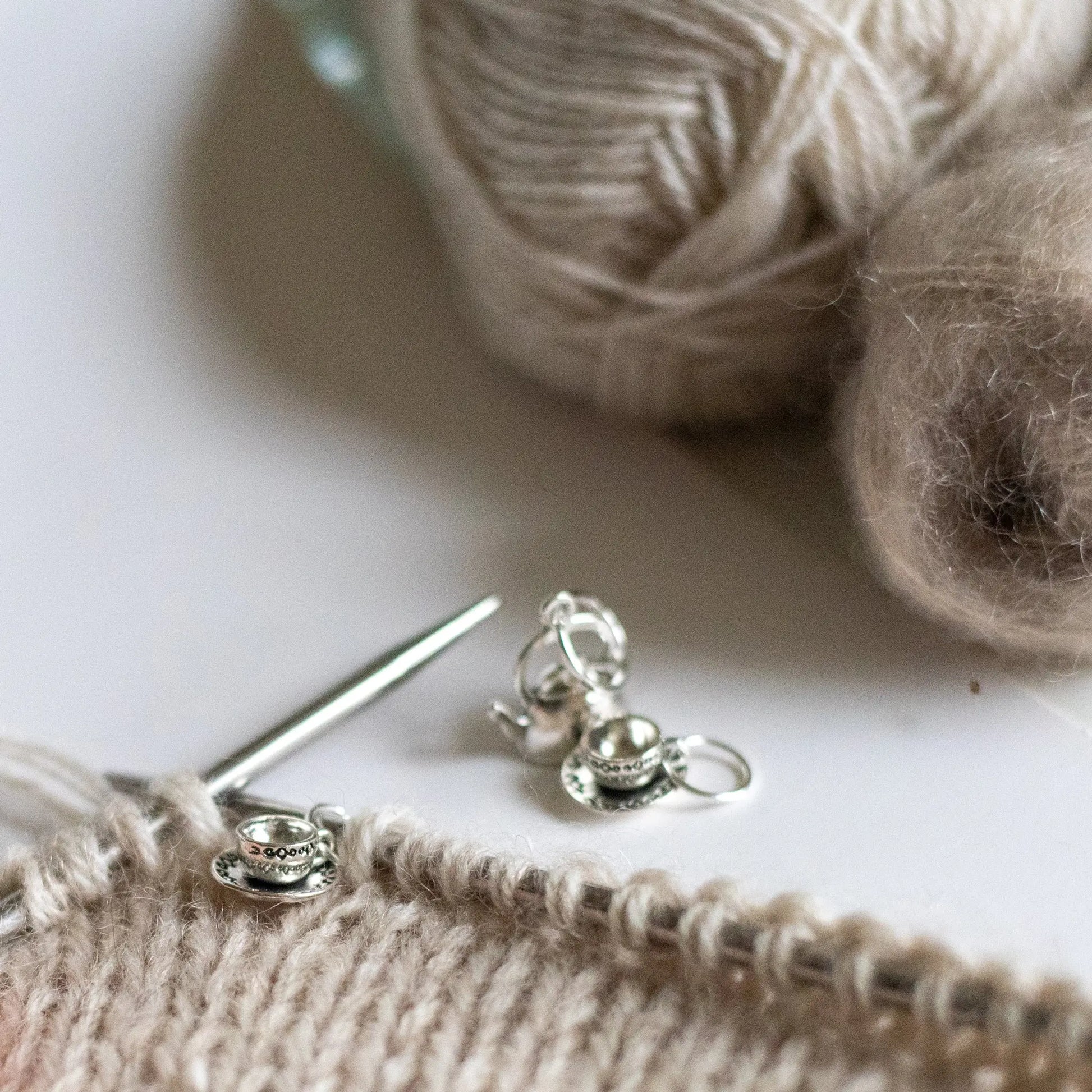 Tea for two- knittingmarkers set of 3pcs KNITS by cindy ekman