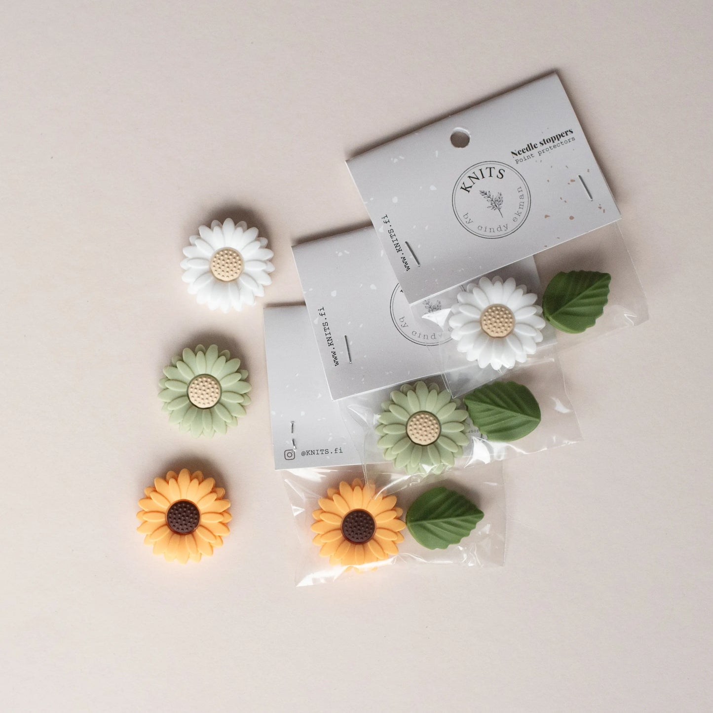 Needle stopper - Sunflower set KNITS by cindy ekman