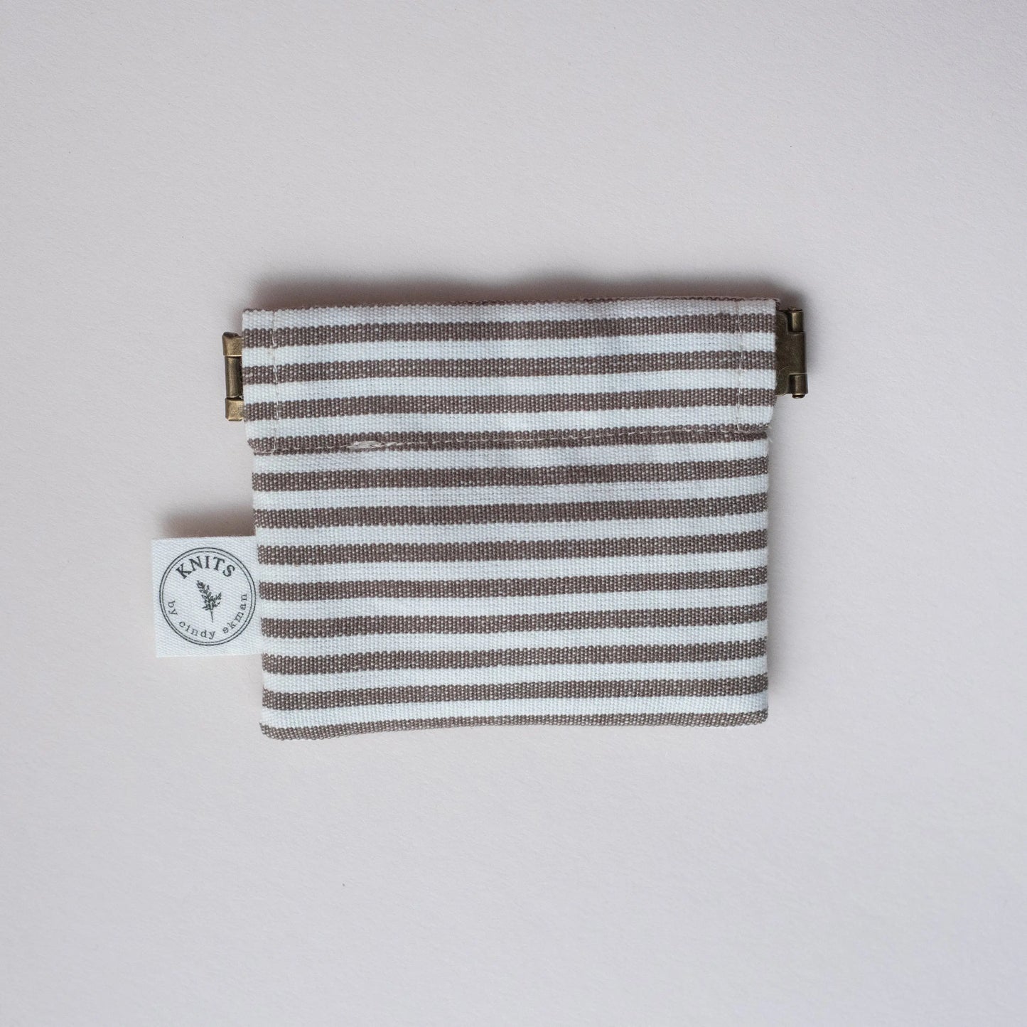 Knitting bag 100% linen spriped