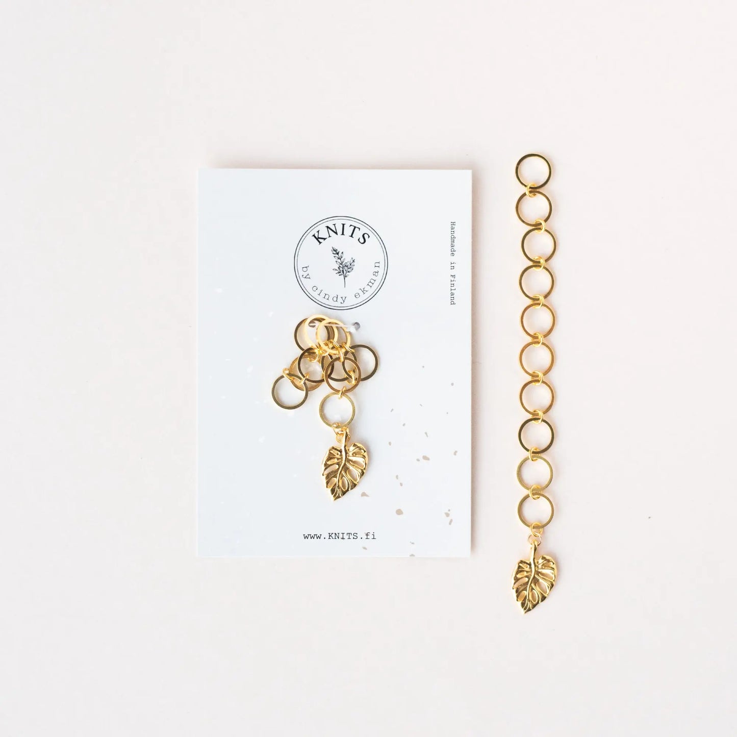 Row counter golden Monstera KNITS by cindy ekman