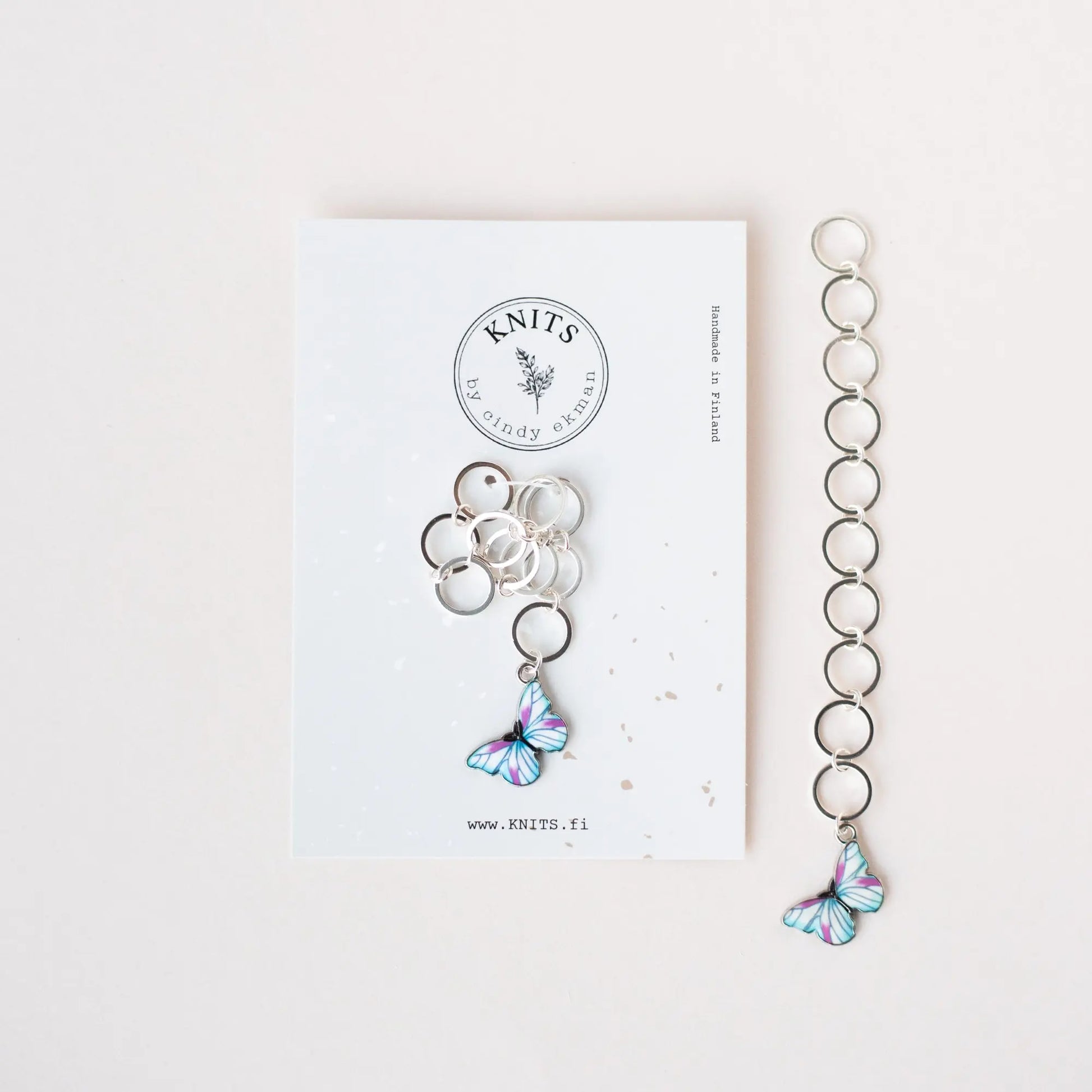 Row counter Butterfly turquoise KNITS by cindy ekman