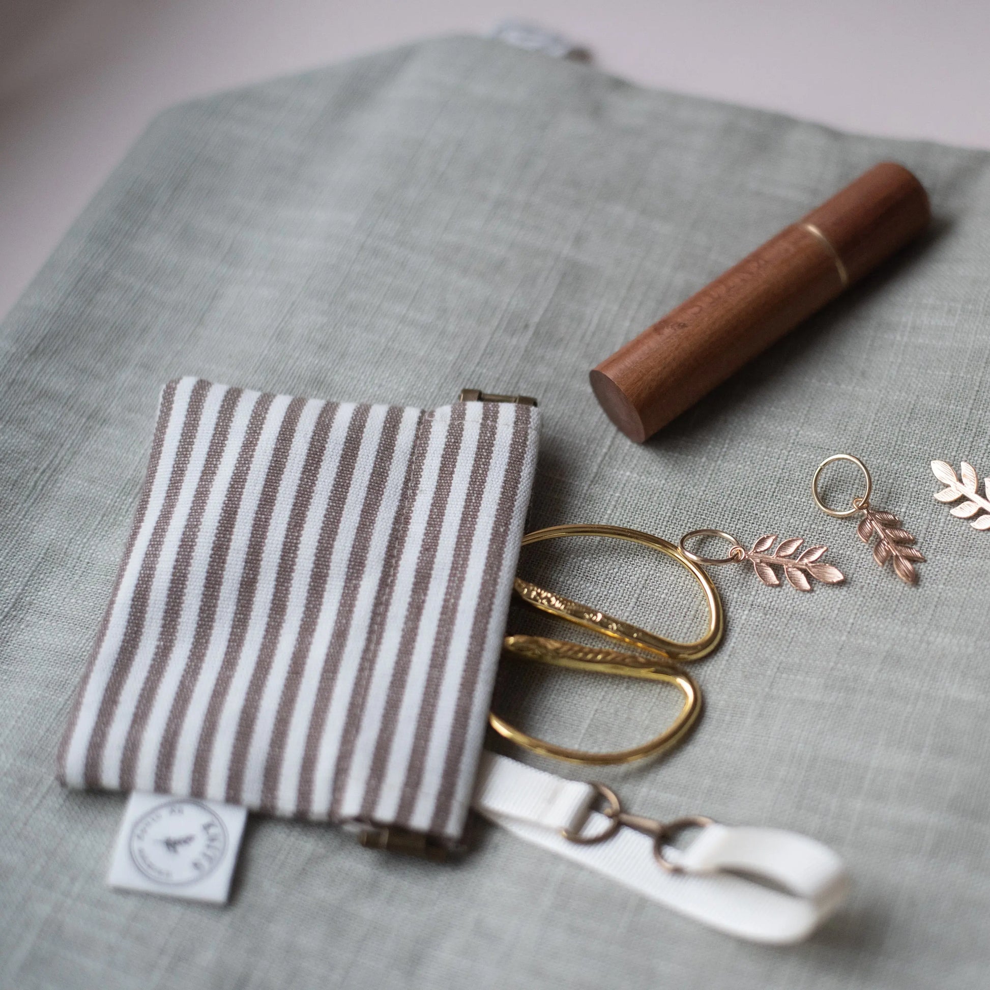 stiped knitting notion bag