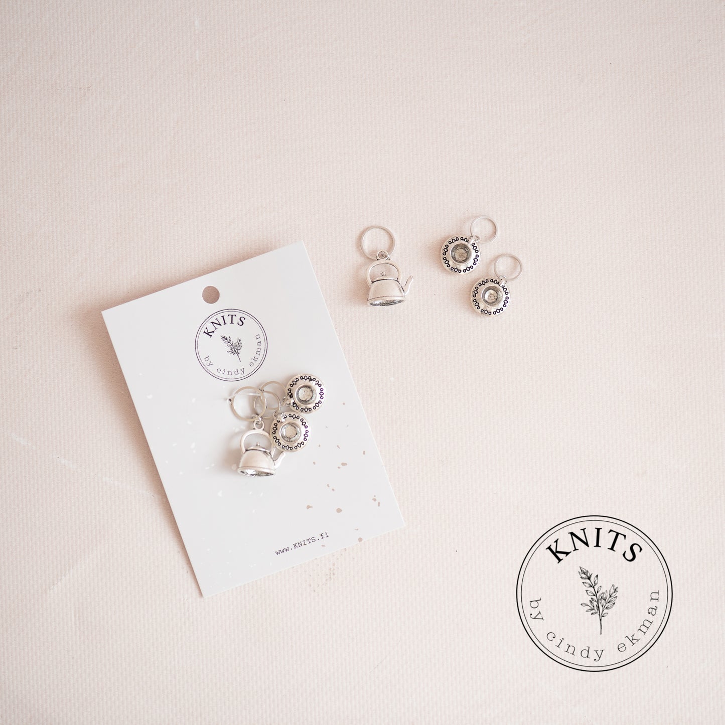 Tea for two- knittingmarkers set of 3pcs