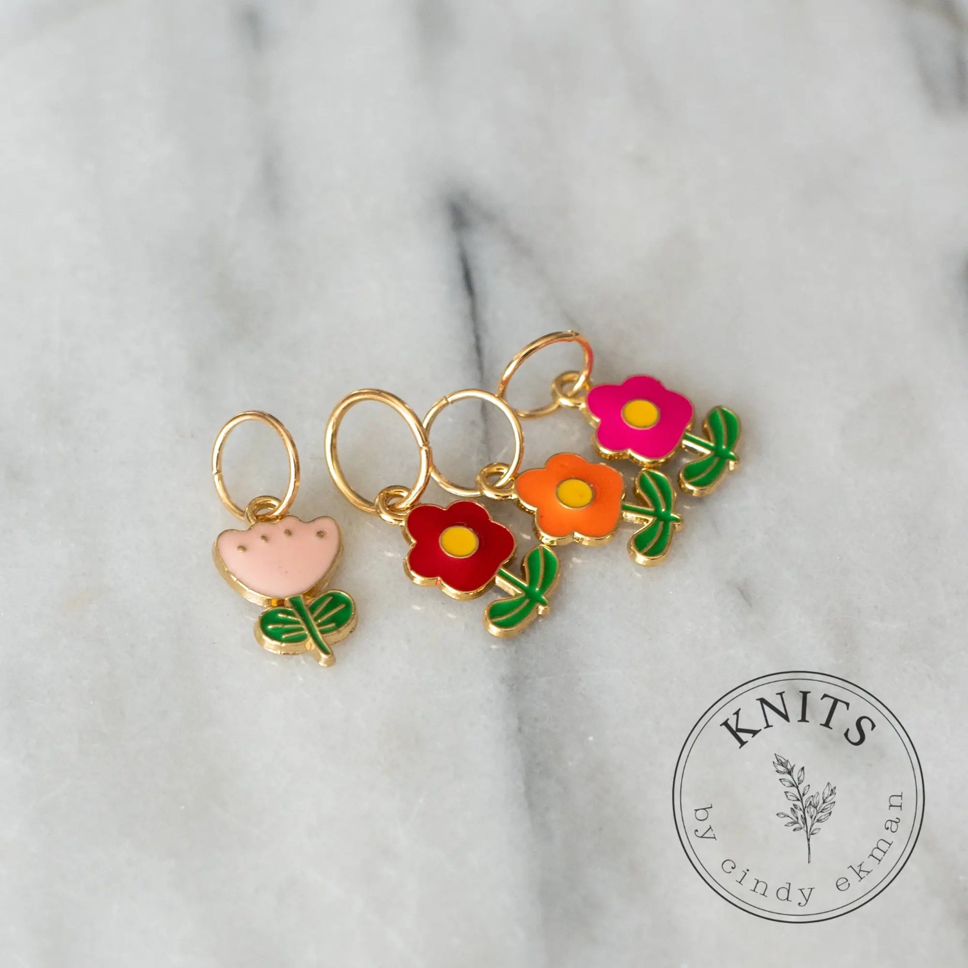 Flower meadow - knittingmarkers set of 4pcs KNITS by cindy ekman