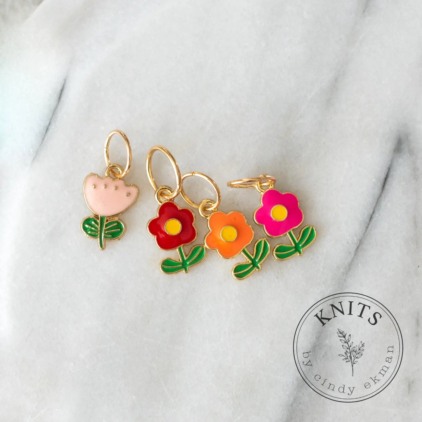 Flower meadow - knittingmarkers set of 4pcs KNITS by cindy ekman