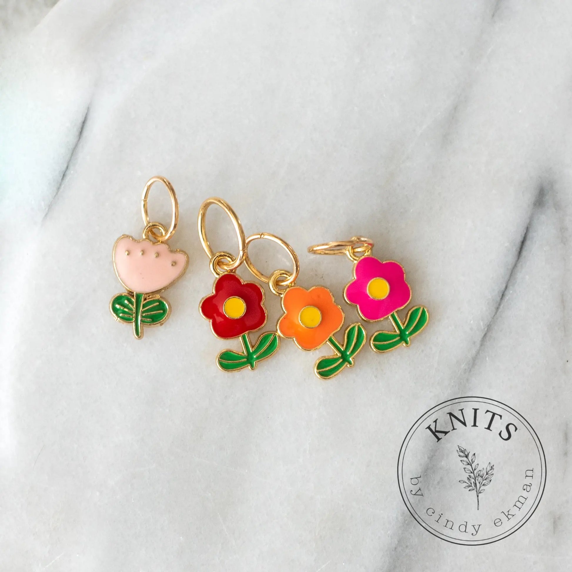 Flower meadow - knittingmarkers set of 4pcs KNITS by cindy ekman