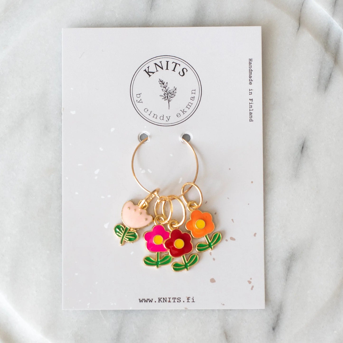 Flower meadow - knittingmarkers set of 4pcs KNITS by cindy ekman