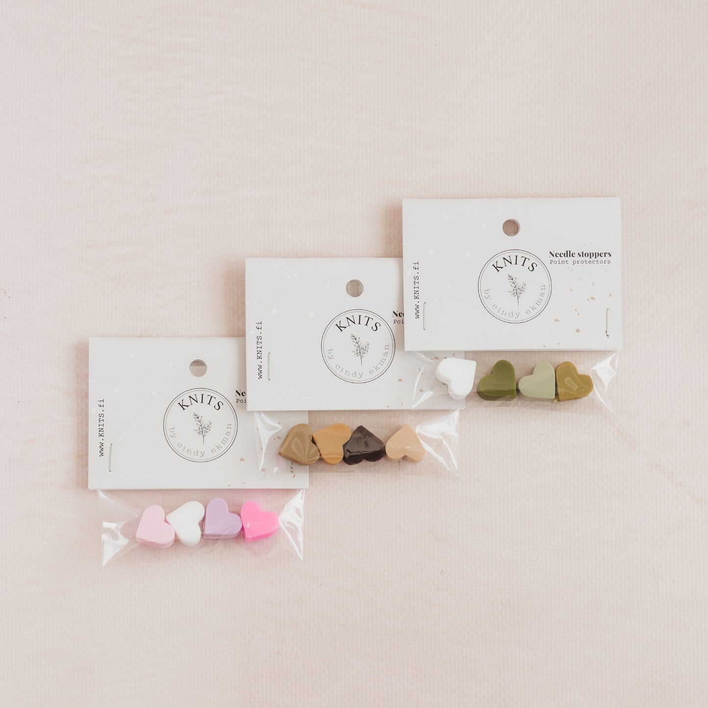 Needle stoppers - Hjärtan rosa