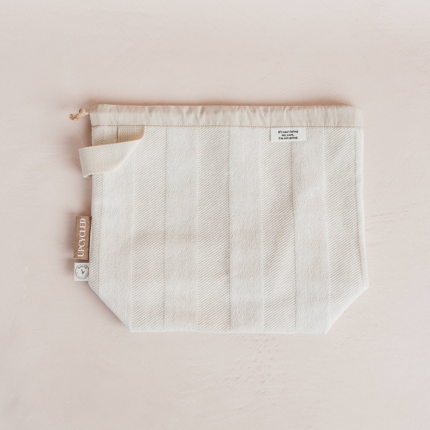project bag upcycled knitting bag
