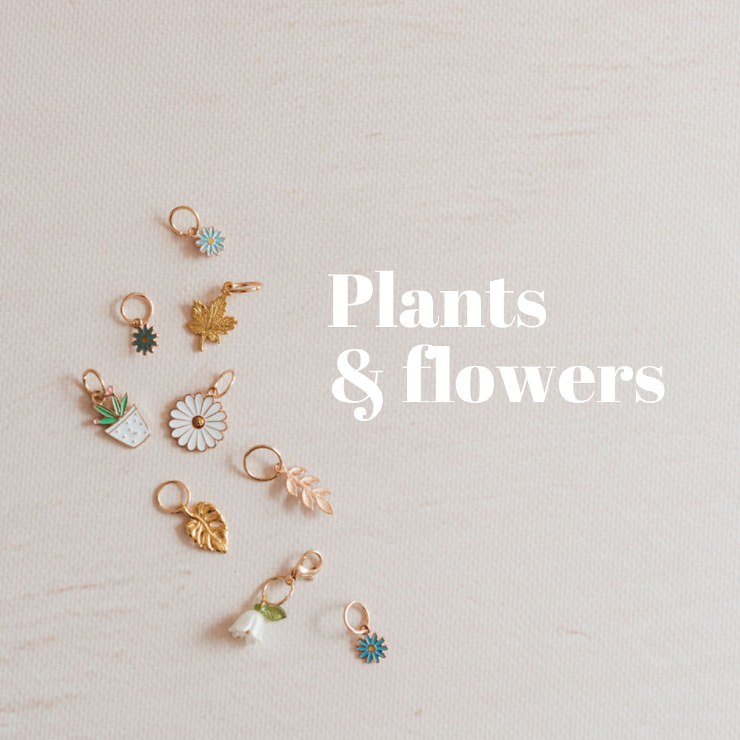 Knitting markers - plants & flowers