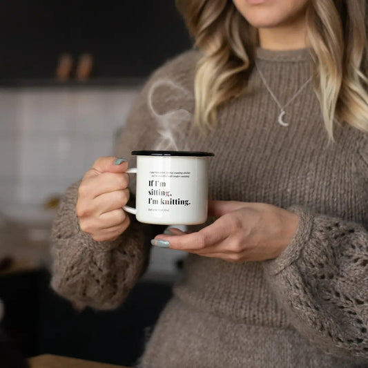 The enamel mug KNITS by cindy ekman