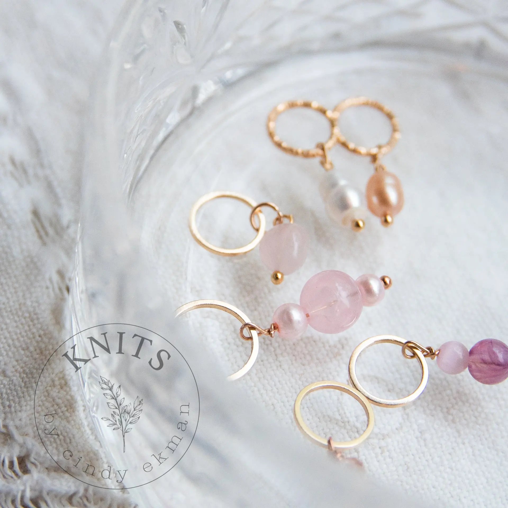 Sparkling set Pink gold KNITS by cindy ekman