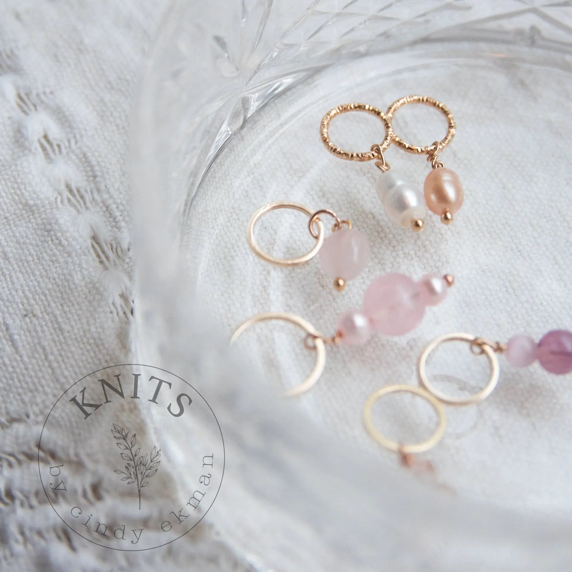 Sparkling set Pink gold KNITS by cindy ekman