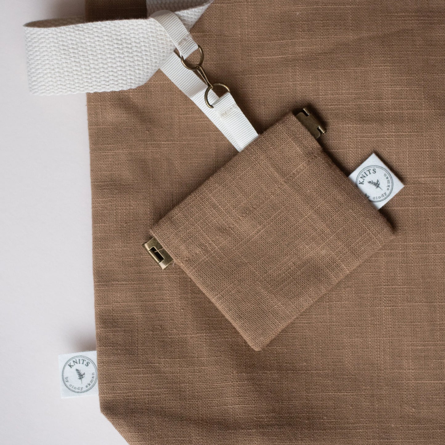brown knitting notion bag