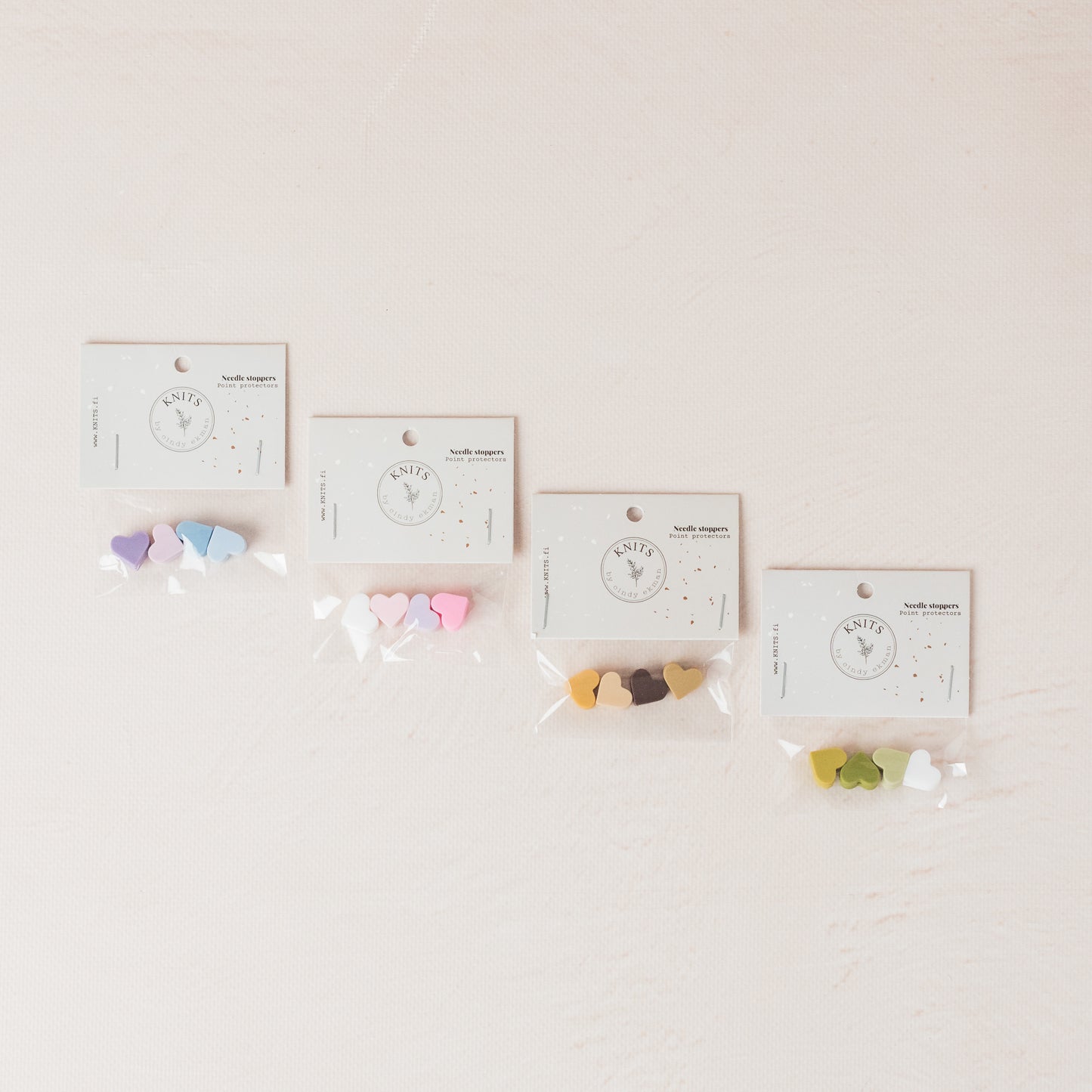 Needlestoppers for knittingmeedlesvshaped like hearts