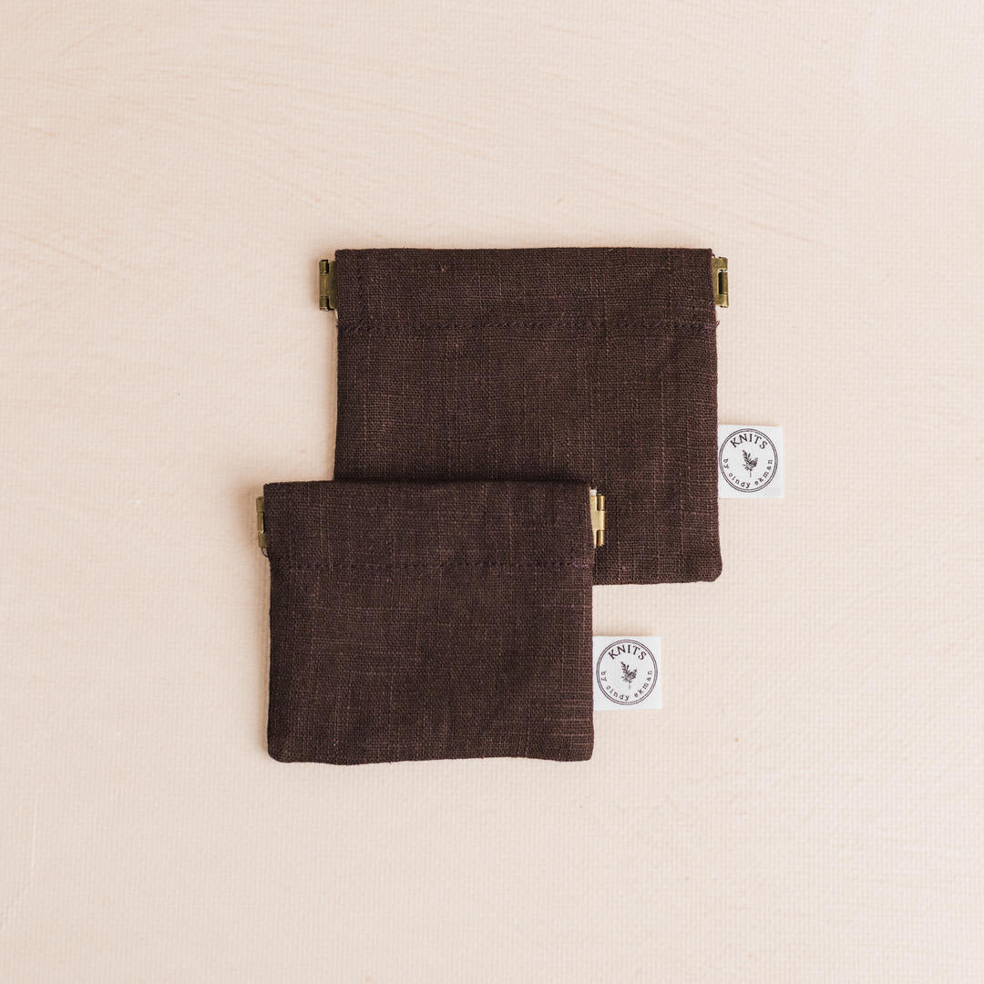The KNITS push pouch storage bag for knitters