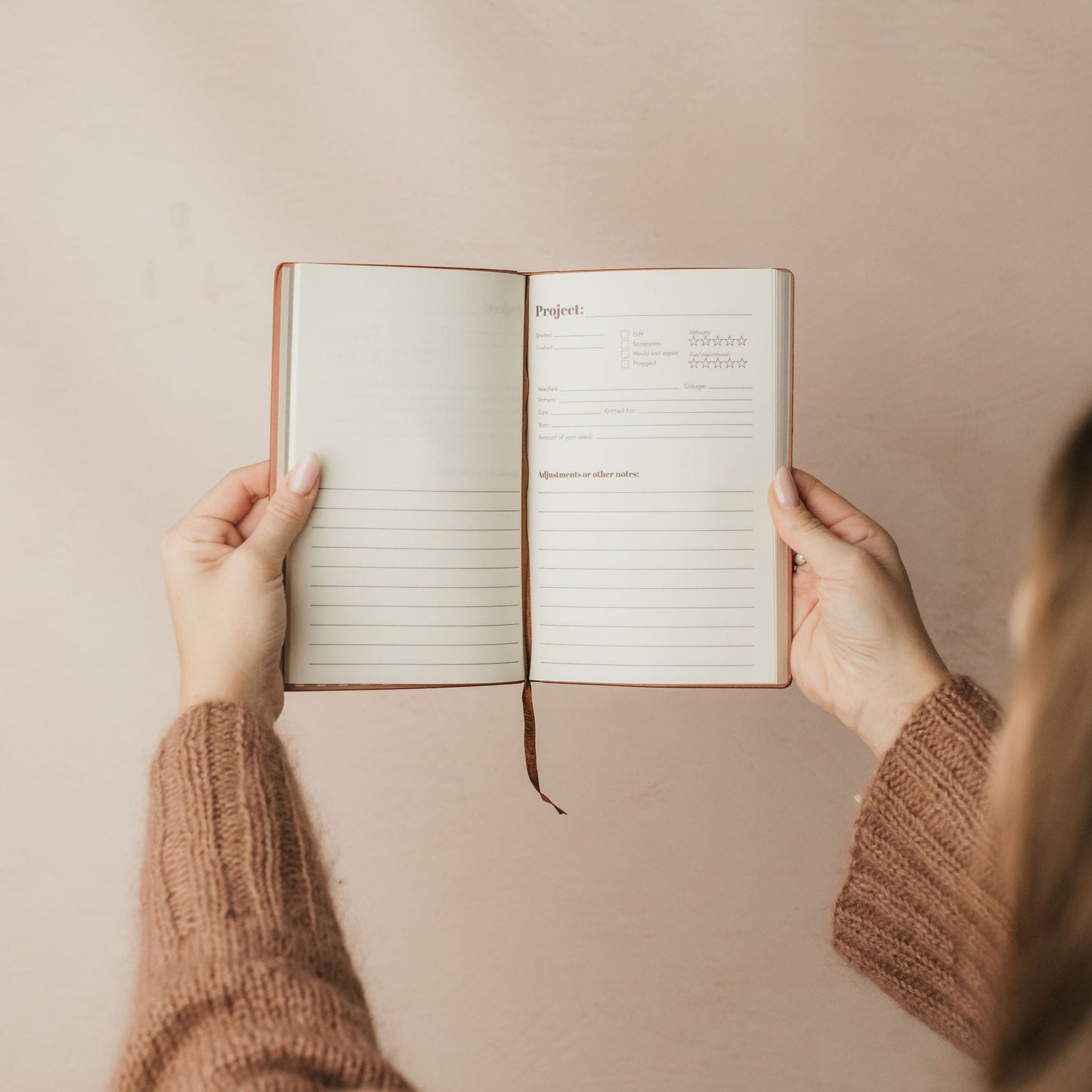 Knitting notes PU leather