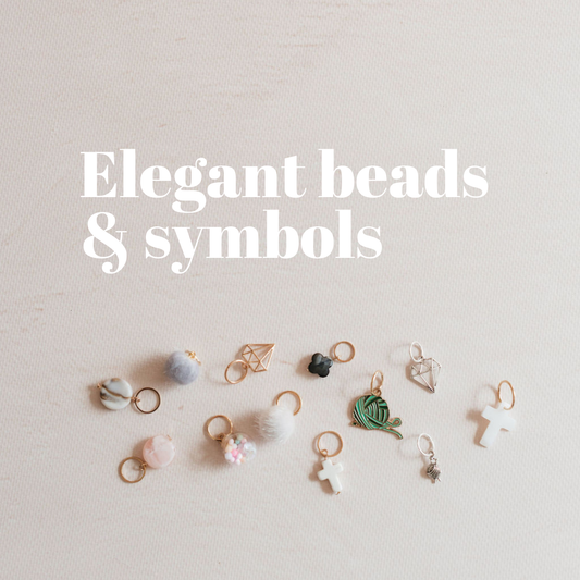 Knitting markers - elegant beads & symbols